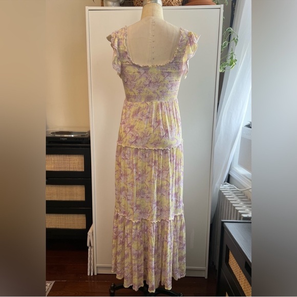 NWOT LoveShackFancy Rare Sample Chessie Dress Purple/Yellow Mermaid Print Size S - Picture 2 of 5